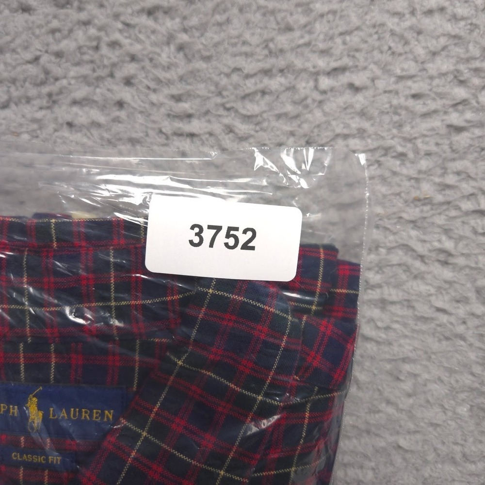 Ralph Lauren Shirt Men XL Classic Fit Tartan Plaid Button Down Long Sleeve Navy - Picture 10 of 10